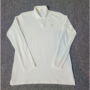 Johnnie-O Hangin-Out Boys 16 Size S Polo Shirt White Long Sleeve Logo Chest